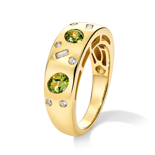 EVER TRUE Peridot Arizona, Moissanit Ring Reine Bronze (Größe 17.00) ca. 1,44 ct
