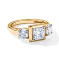 LUXURIANT SGL zertifizierter SI-GH Labor Diamant Ring, 925 Silber 750 Gelbgold Vermeil - 3 ct.
