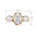 LUXURIANT DIAMOND - Lab Grown Diamant SI-GH Ring SGL zertifiziert 925 Silber 750 Gelbgold vermeil (Größe 17.00) ca. 3.00 ct