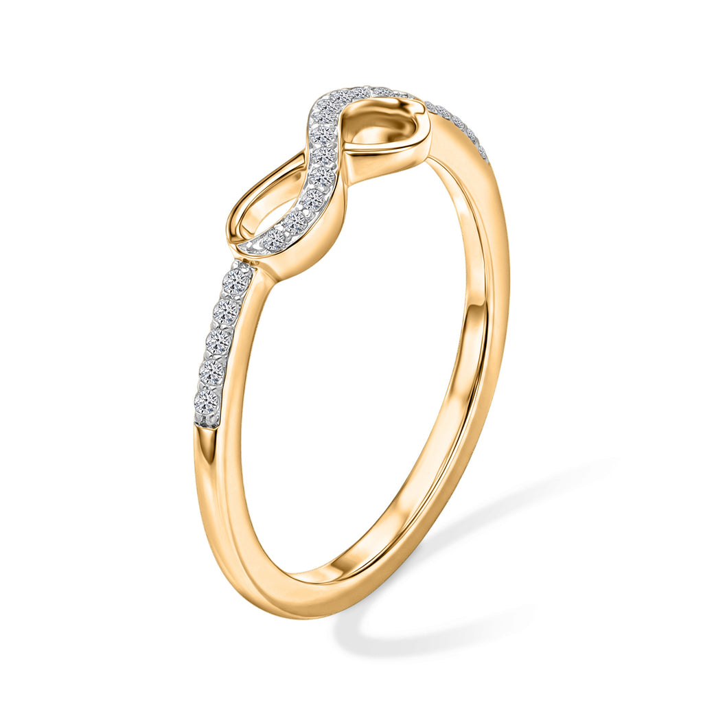 LUXURIANT DIAMOND - Lab Grown Diamant SI-GH Ring 925 Silber 750 Gelbgold vermeil (Größe 17.00) ca. 0,12 ct