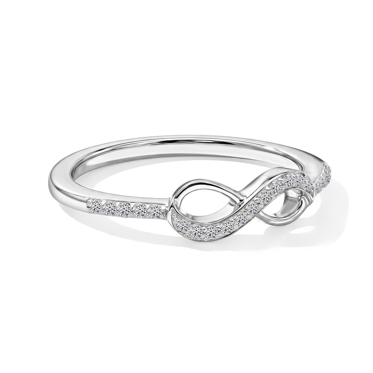 LUXURIANT SI-GH Labor Diamant Ring, 925 Silber rhodiniert - 0,12 ct.