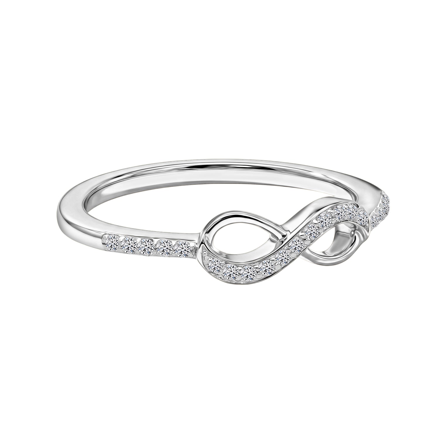 LUXURIANT DIAMOND - Lab Grown Diamant SI-GH Ring 925 Silber Rhodiniert (Größe 17.00) ca. 0,12 ct