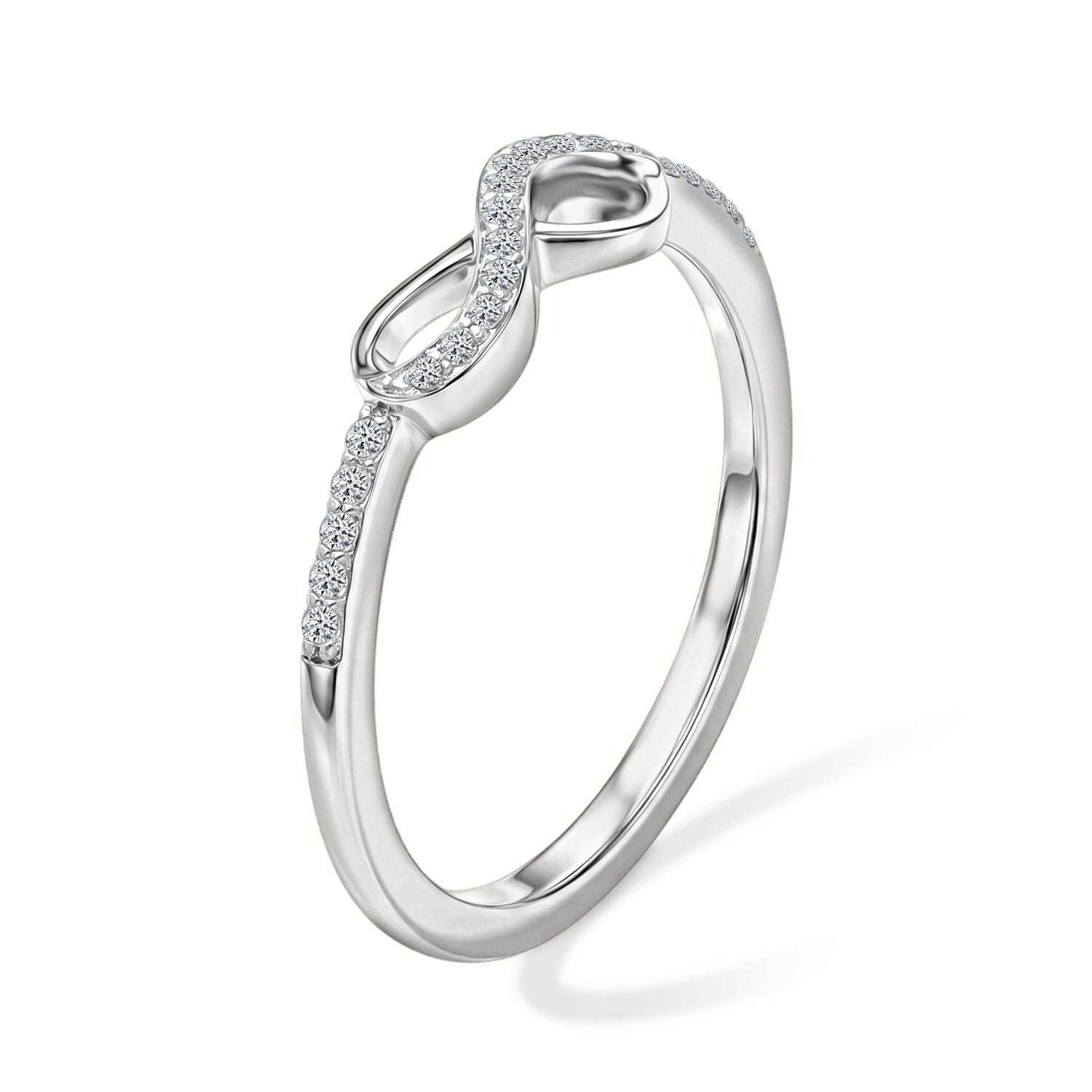 LUXURIANT SI-GH Labor Diamant Ring, 925 Silber rhodiniert - 0,12 ct.