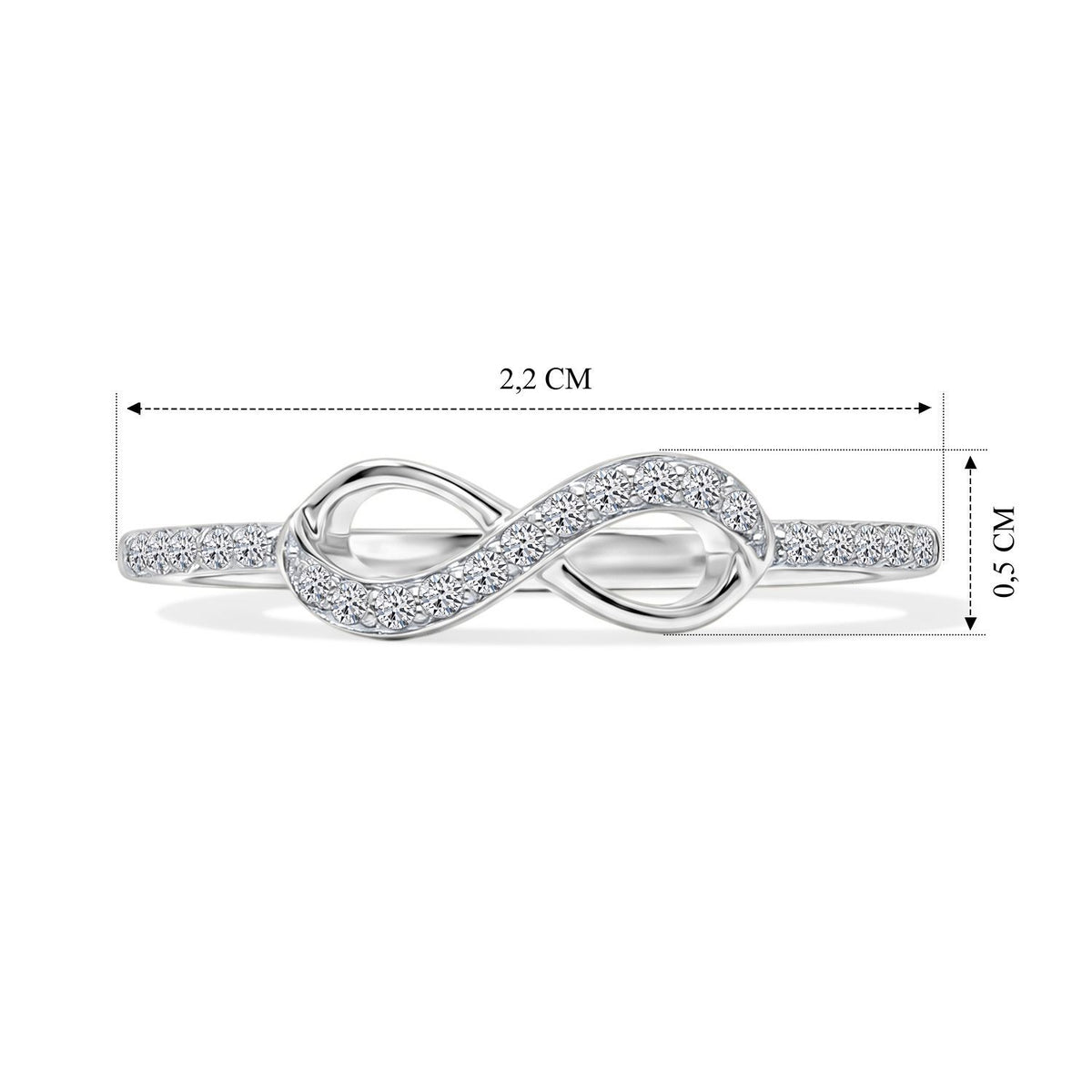 LUXURIANT SI-GH Labor Diamant Ring, 925 Silber rhodiniert - 0,12 ct.