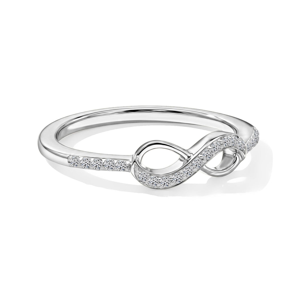 LUXURIANT DIAMOND - Lab Grown Diamant SI-GH Ring 925 Silber Rhodiniert (Größe 19.00) ca. 0,12 ct