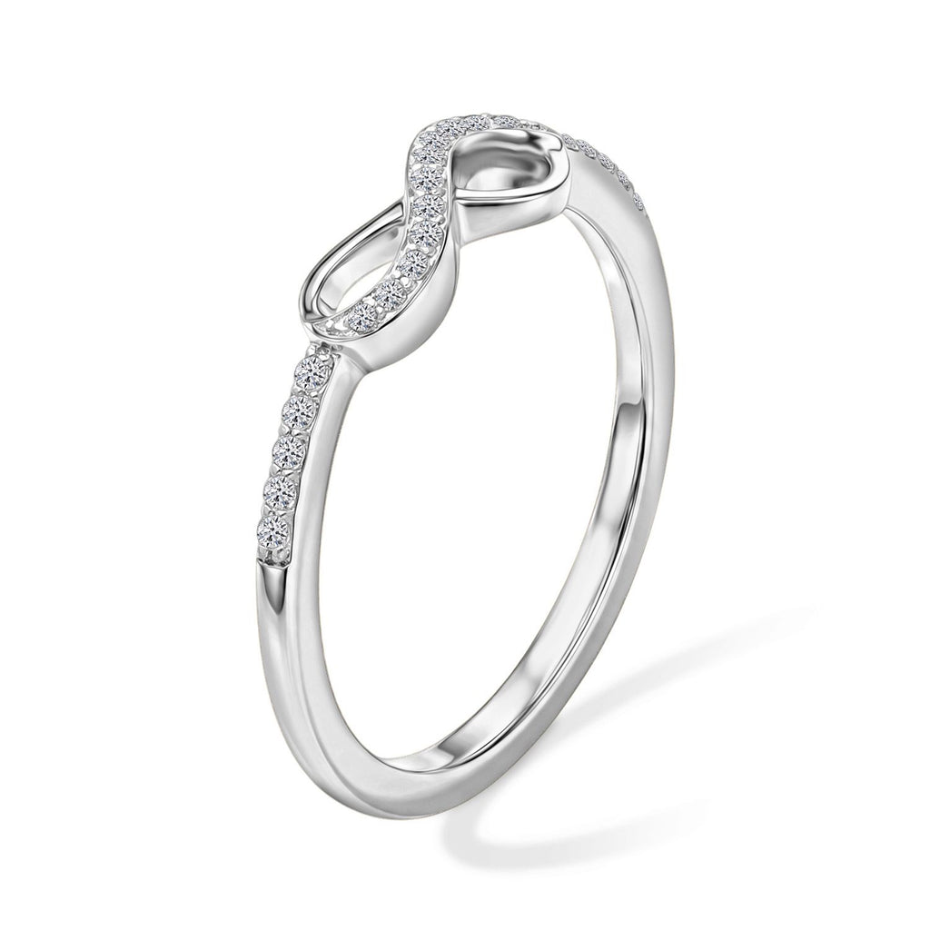 LUXURIANT DIAMOND - Lab Grown Diamant SI-GH Ring 925 Silber Rhodiniert (Größe 19.00) ca. 0,12 ct