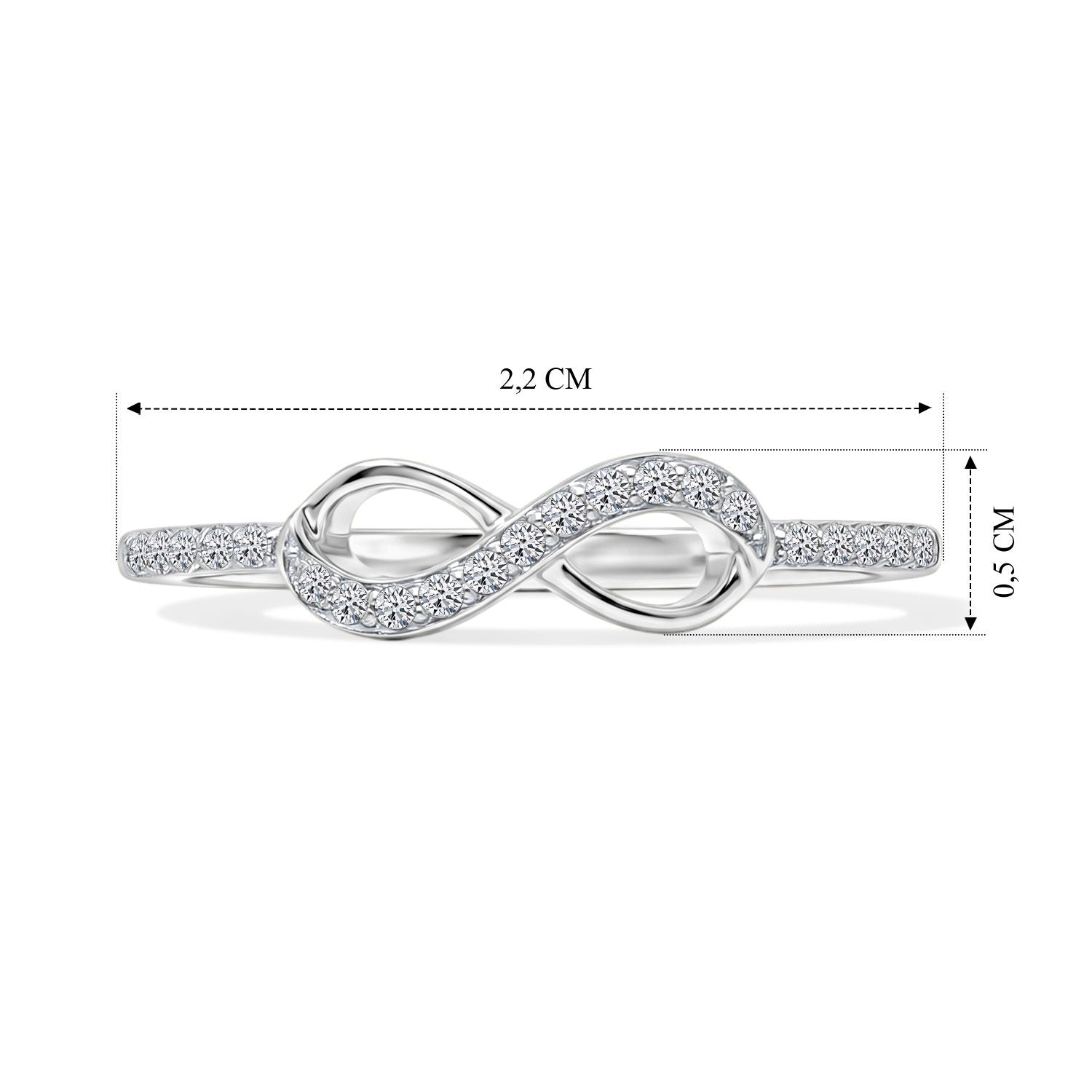 LUXURIANT DIAMOND - Lab Grown Diamant SI-GH Ring 925 Silber Rhodiniert (Größe 20.00) ca. 0,12 ct
