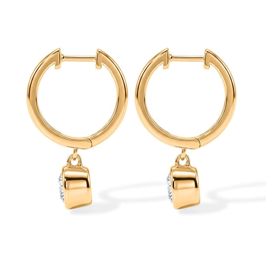 LUXURIANT SGL zertifizierte VS-EF Labor Diamant Ohrringe, 925 Silber 750 Gelbgold Vermeil - 1 ct.