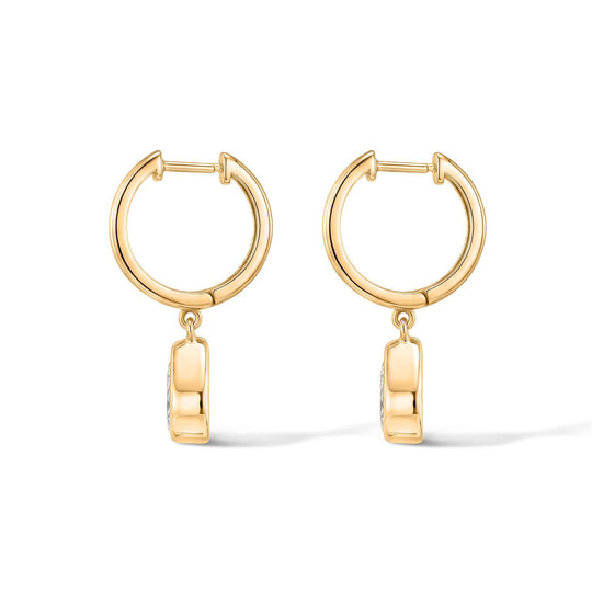 LUXURIANT SGL zertifizierte VS-EF Labor Diamant Ohrringe, 925 Silber 750 Gelbgold Vermeil - 0,82 ct.