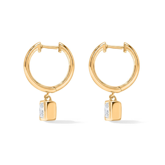 LUXURIANT SGL zertifizierte VS-EF Labor Diamant Ohrringe, 925 Silber 750 Gelbgold Vermeil - 1,06 ct.