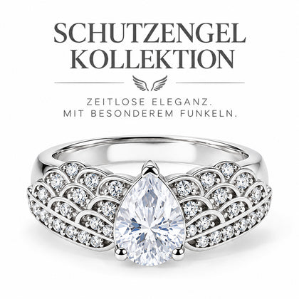 SCHUTZENGEL KOLLEKTION - D'Joy Moissanit Ring, 925 Silber rhodiniert - 1,47 ct.