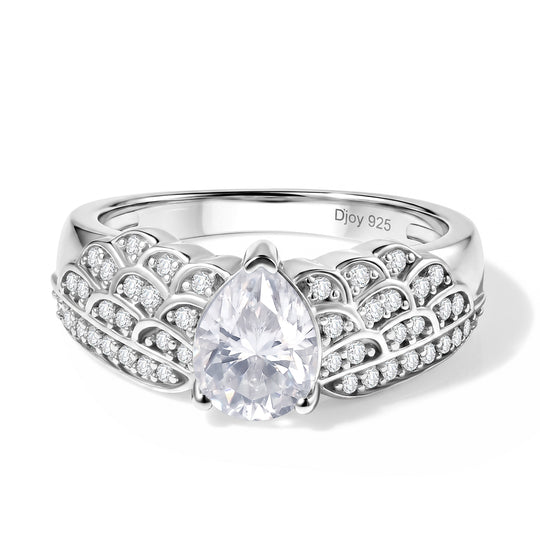 SCHUTZENGEL KOLLEKTION - D'Joy Moissanit Ring 925 Silber Rhodiniert (Größe 18.00) ca. 1.47 ct