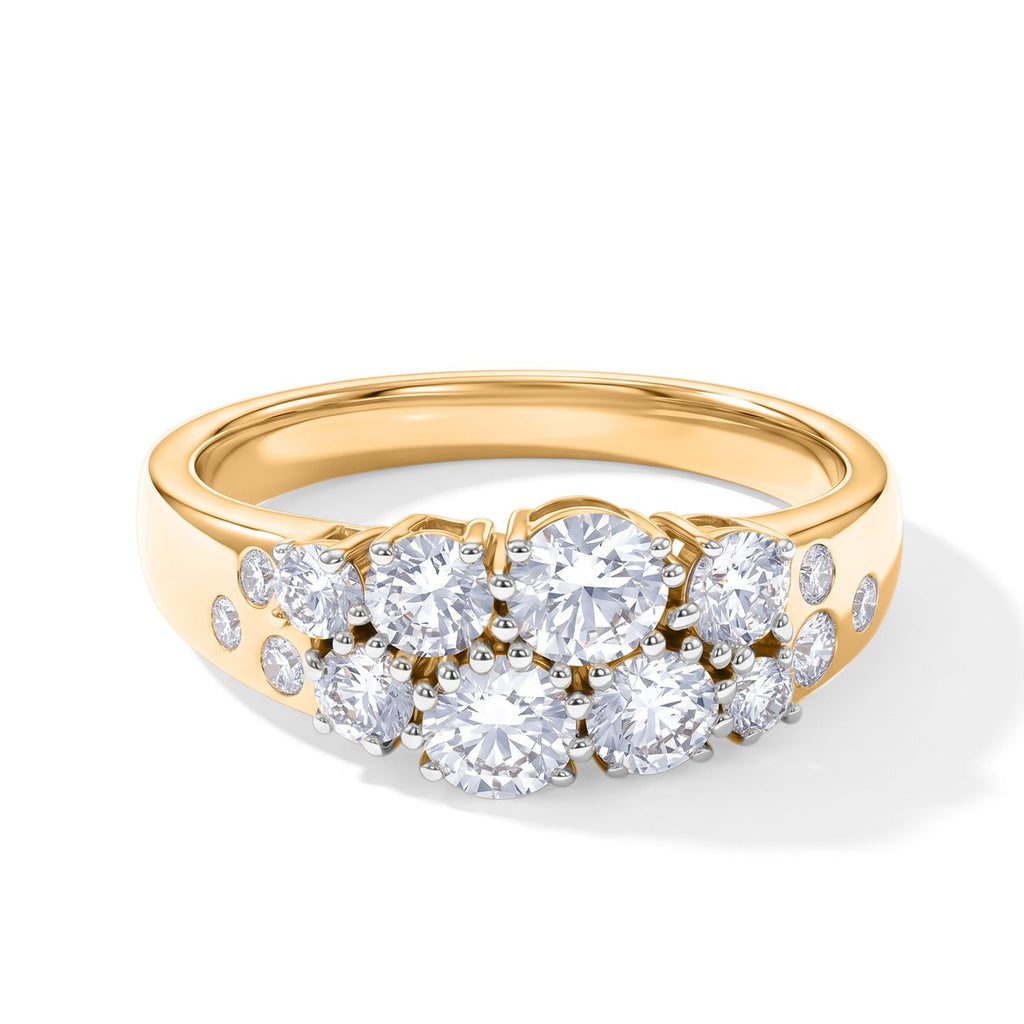 LUXURIANT DIAMOND - Lab Grown Diamant SGL zertifiziert SI-GH Ring 925 Silber 750 Gelbgold vermeil (Größe 17.00) ca. 1,48 ct