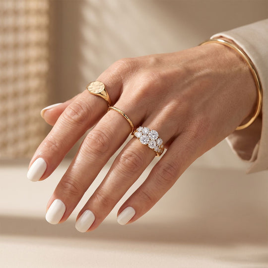 LUXURIANT DIAMOND - Lab Grown Diamant SGL zertifiziert SI-GH Ring 925 Silber 750 Gelbgold vermeil (Größe 17.00) ca. 1,48 ct