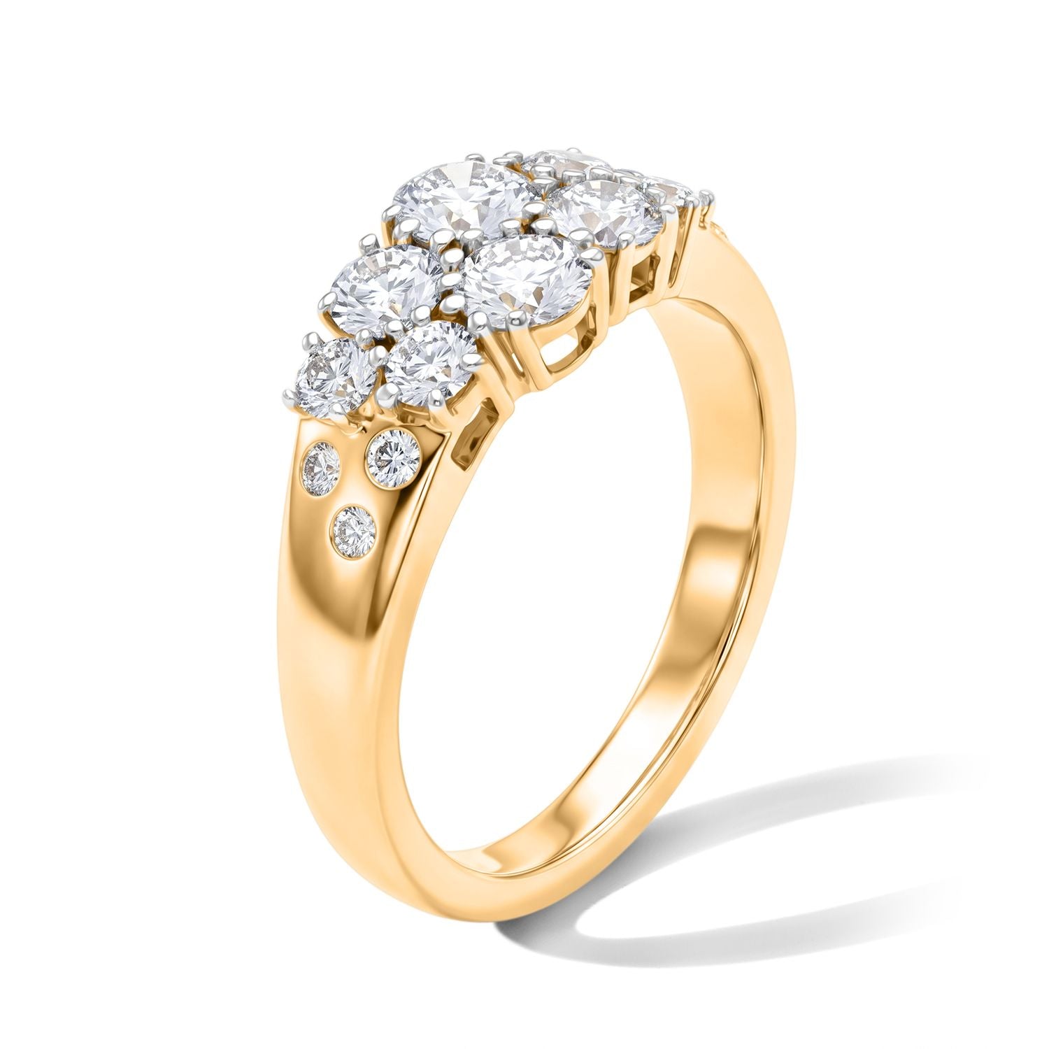 LUXURIANT DIAMOND - Lab Grown Diamant SGL zertifiziert SI-GH Ring 925 Silber 750 Gelbgold vermeil (Größe 17.00) ca. 1,48 ct