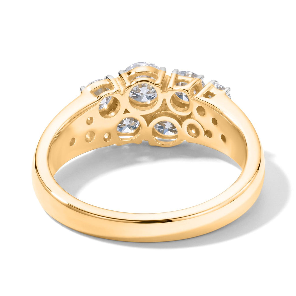LUXURIANT DIAMOND - Lab Grown Diamant SGL zertifiziert SI-GH Ring 925 Silber 750 Gelbgold vermeil (Größe 17.00) ca. 1,48 ct