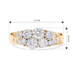 LUXURIANT DIAMOND - Lab Grown Diamant SGL zertifiziert SI-GH Ring 925 Silber 750 Gelbgold vermeil (Größe 17.00) ca. 1,48 ct