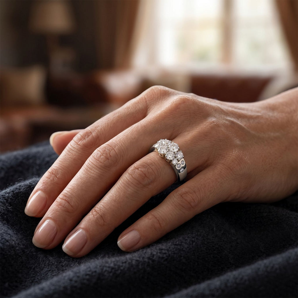 LUXURIANT DIAMOND - Lab Grown Diamant SGL zertifiziert SI-GH Ring 925 Silber Rhodiniert (Größe 20.00) ca. 1,48 ct