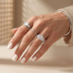 LUXURIANT DIAMOND - Lab Grown Diamant SGL zertifiziert SI-GH Ring 925 Silber Rhodiniert (Größe 21.00) ca. 1,48 ct