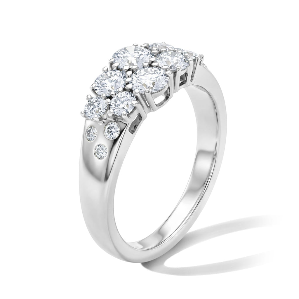LUXURIANT DIAMOND - Lab Grown Diamant SGL zertifiziert SI-GH Ring 925 Silber Rhodiniert (Größe 21.00) ca. 1,48 ct