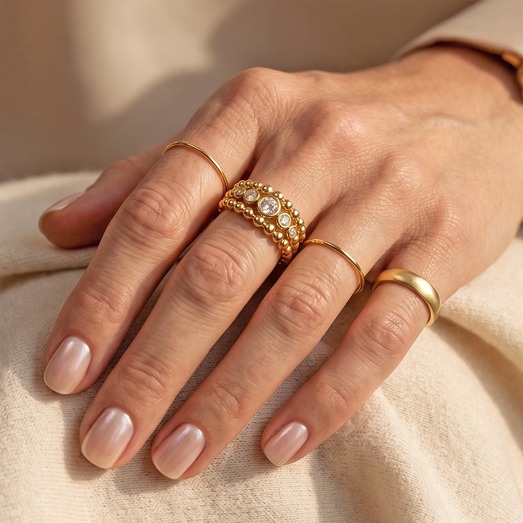 LUXURIANT DIAMOND - Lab Grown Diamant SI-GH Ring 925 Silber 750 Gelbgold vermeil (Größe 17.00) ca. 0,25 ct