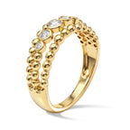 LUXURIANT DIAMOND - Lab Grown Diamant SI-GH Ring 925 Silber 750 Gelbgold vermeil (Größe 17.00) ca. 0,25 ct
