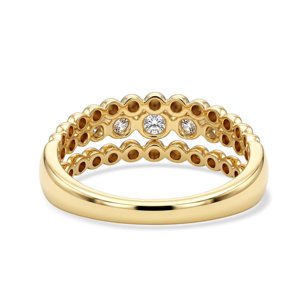 LUXURIANT DIAMOND - Lab Grown Diamant SI-GH Ring 925 Silber 750 Gelbgold vermeil (Größe 17.00) ca. 0,25 ct