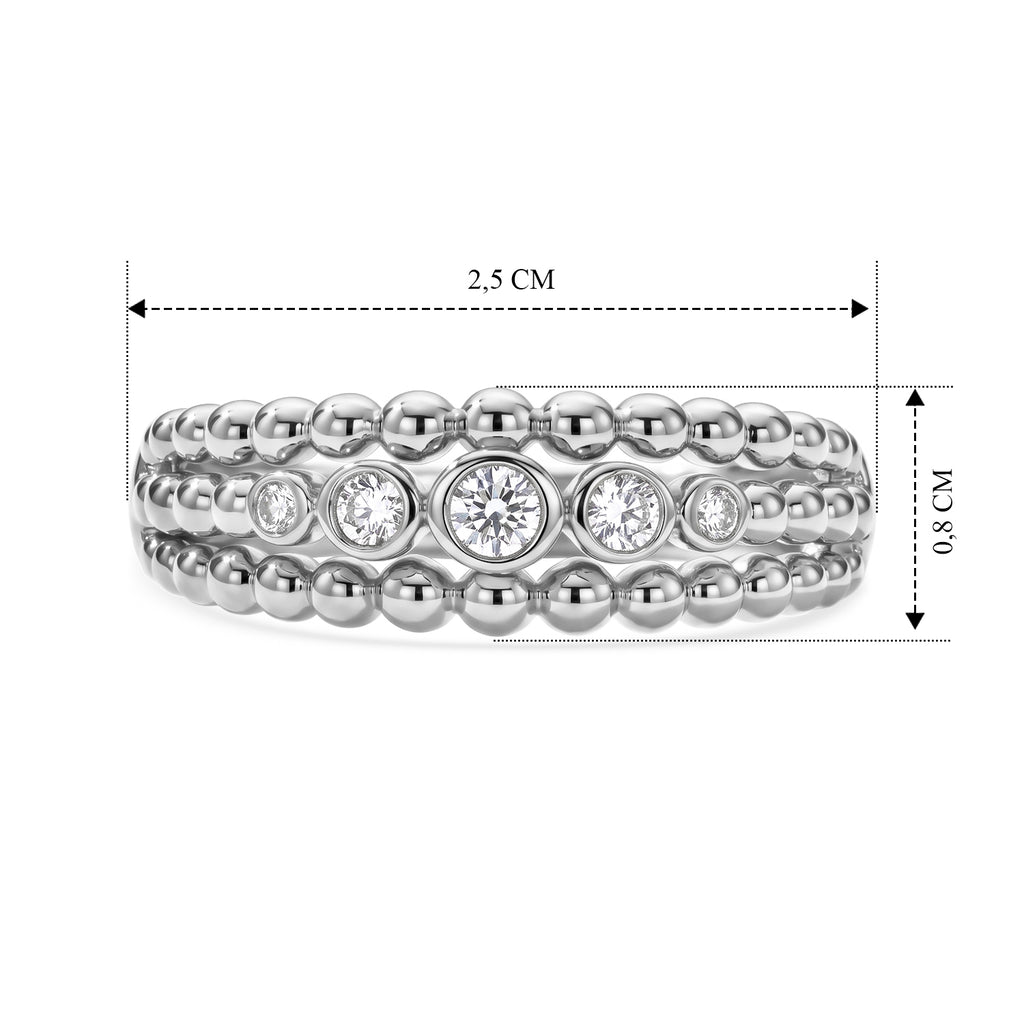 LUXURIANT DIAMOND - Lab Grown Diamant SI-GH Ring 925 Silber Rhodiniert (Größe 17.00) ca. 0,25 ct
