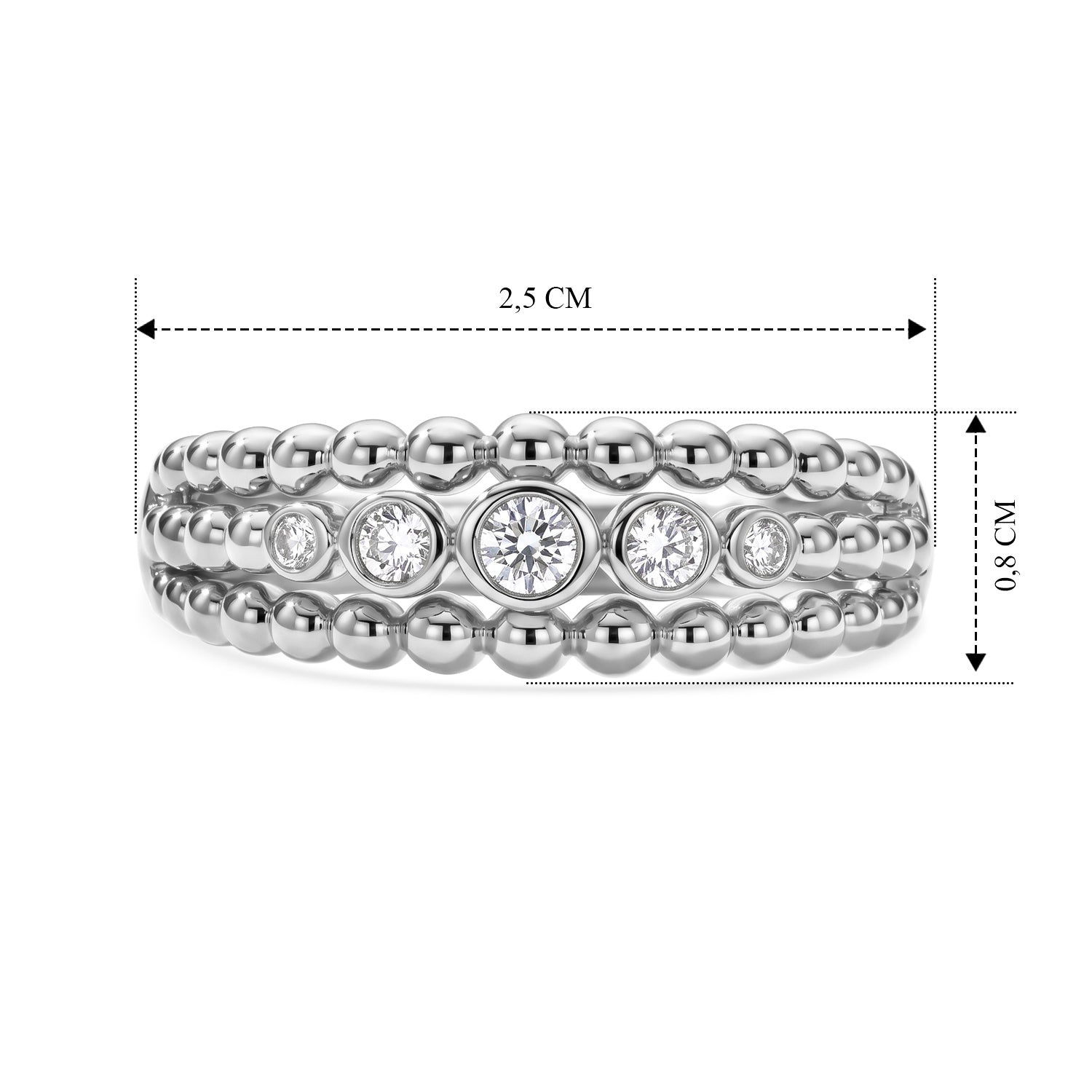 LUXURIANT DIAMOND - Lab Grown Diamant SI-GH Ring 925 Silber Rhodiniert (Größe 17.00) ca. 0,25 ct