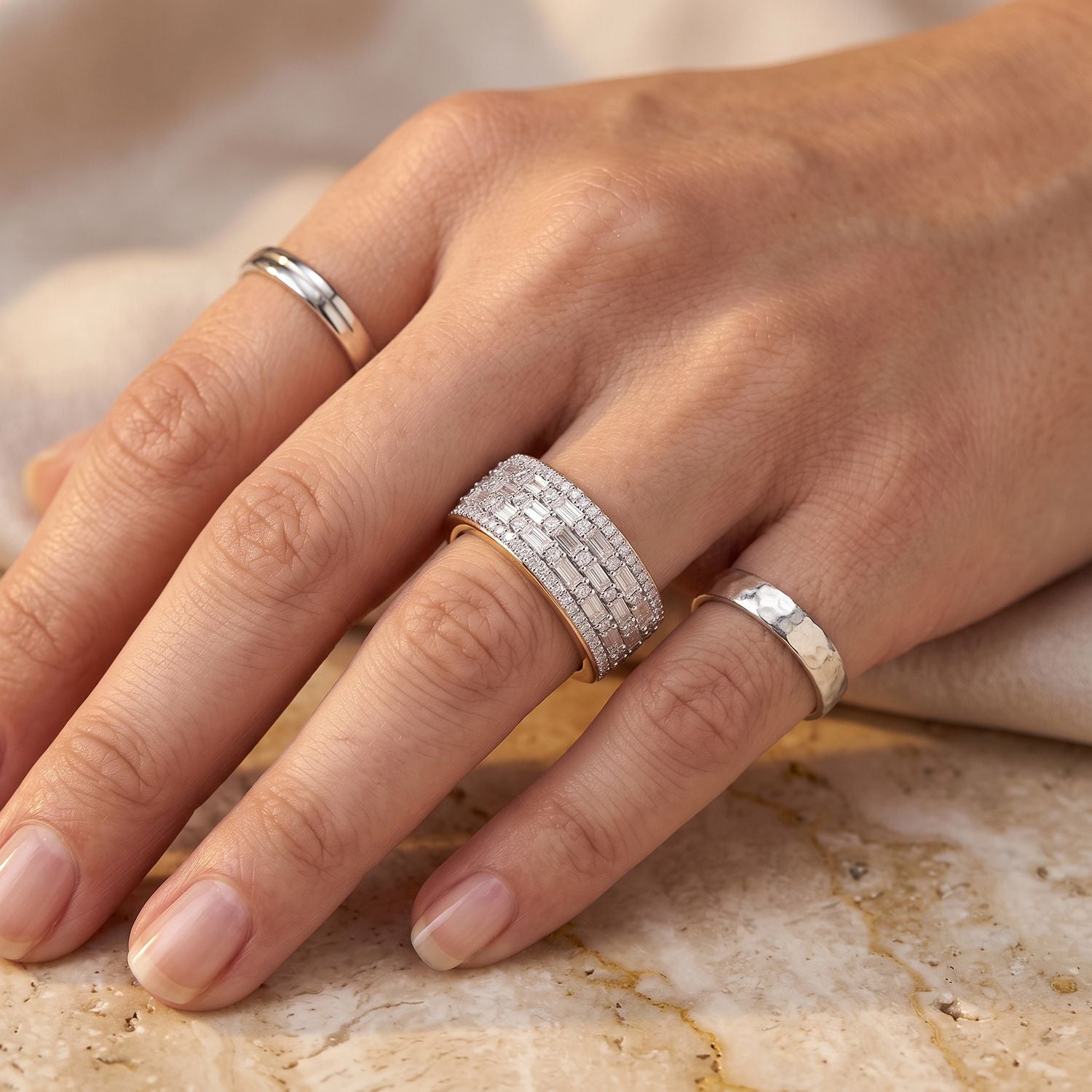 LUXURIANT DIAMOND - Lab Grown Diamant SGL zertifiziert SI-GH Ring 925 Silber 750 Gelbgold vermeil (Größe 17.00) ca. 1,00 ct