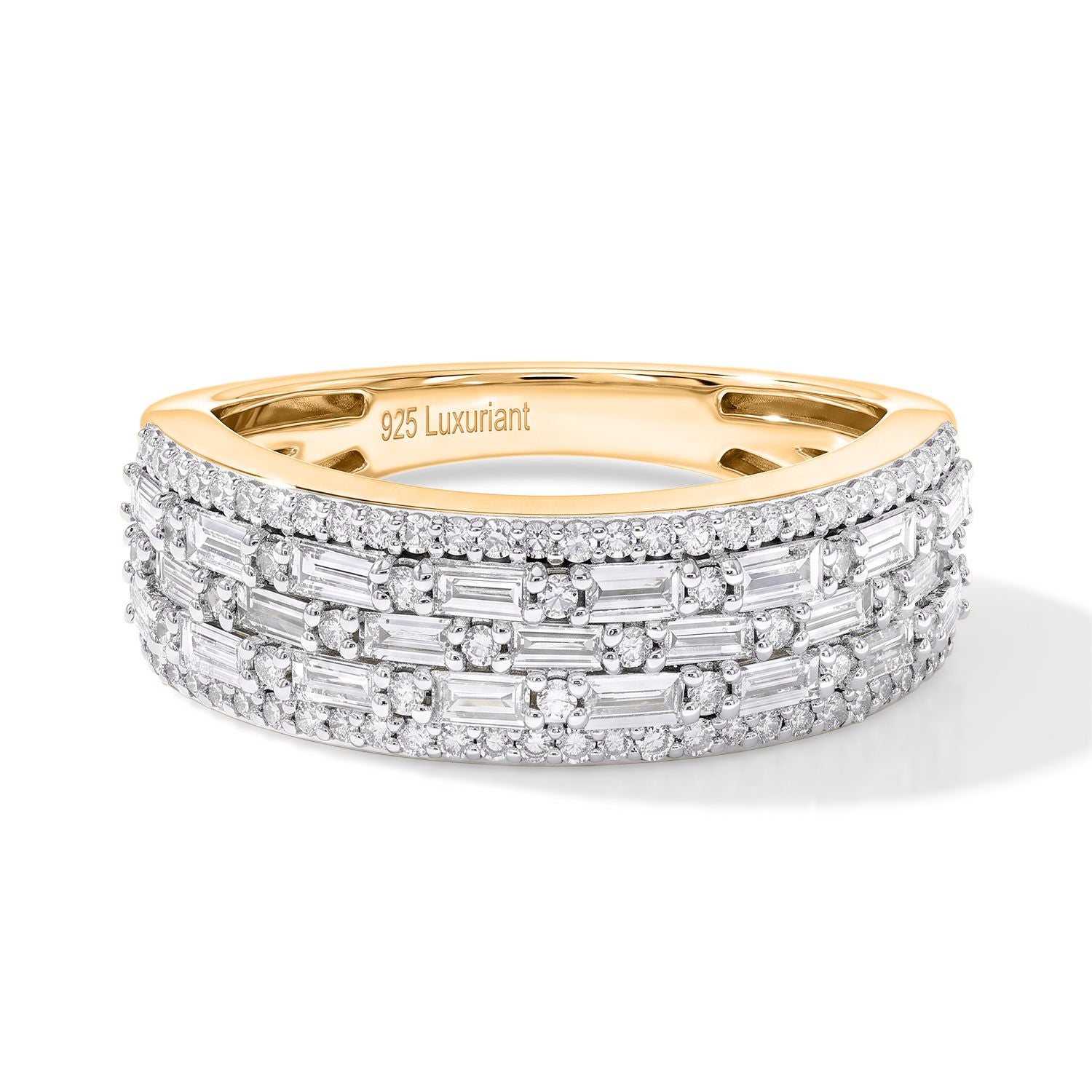 LUXURIANT DIAMOND - Lab Grown Diamant SGL zertifiziert SI-GH Ring 925 Silber 750 Gelbgold vermeil (Größe 17.00) ca. 1,00 ct