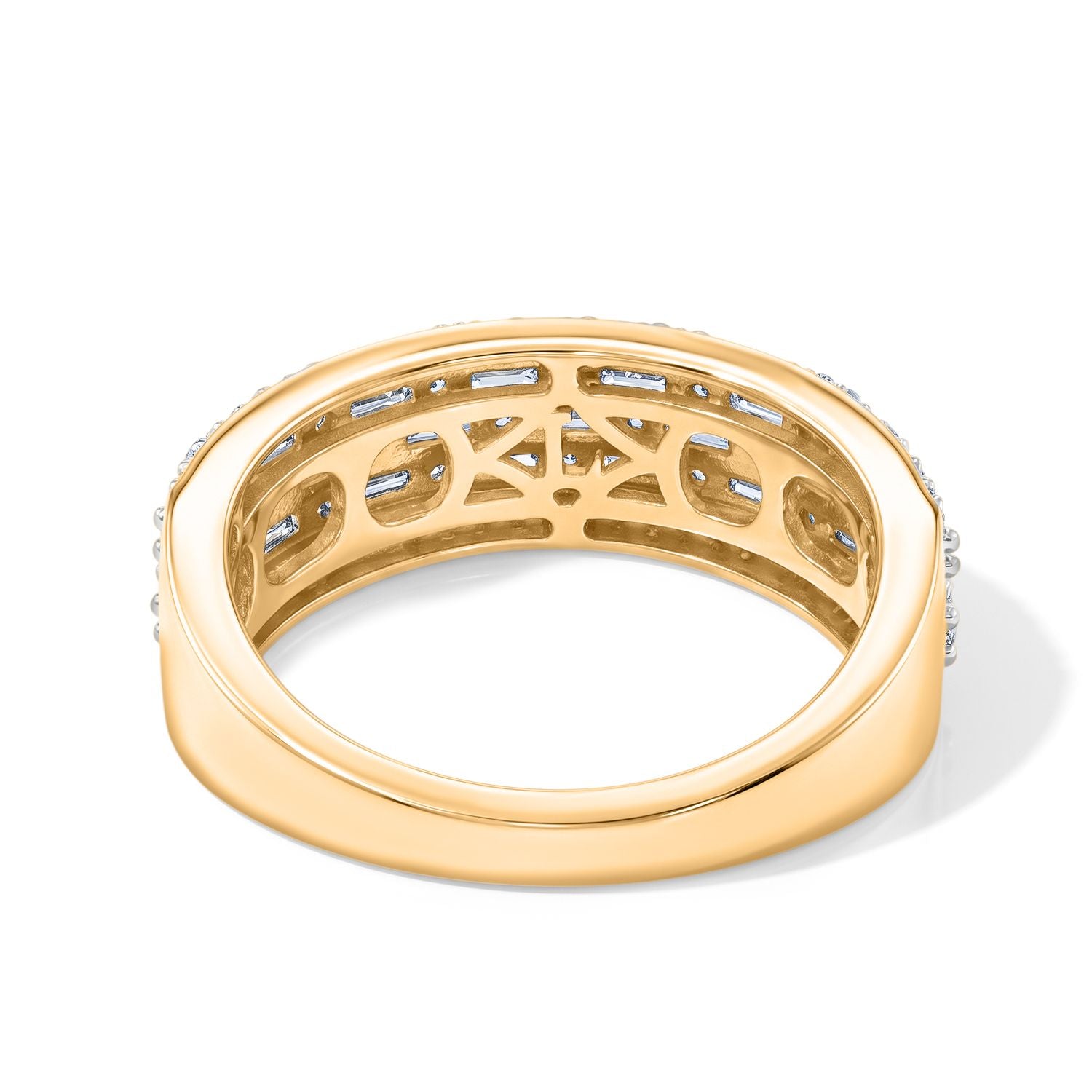 LUXURIANT DIAMOND - Lab Grown Diamant SGL zertifiziert SI-GH Ring 925 Silber 750 Gelbgold vermeil (Größe 17.00) ca. 1,00 ct