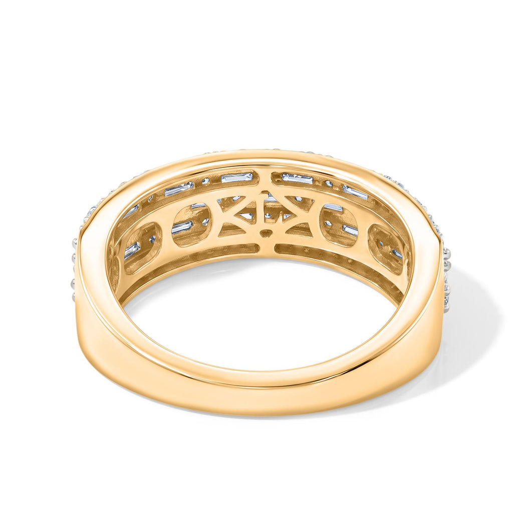 LUXURIANT DIAMOND - Lab Grown Diamant SGL zertifiziert SI-GH Ring 925 Silber 750 Gelbgold vermeil (Größe 17.00) ca. 1,00 ct