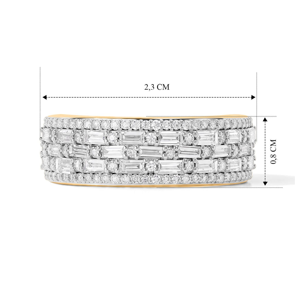 LUXURIANT DIAMOND - Lab Grown Diamant SGL zertifiziert SI-GH Ring 925 Silber 750 Gelbgold vermeil (Größe 17.00) ca. 1,00 ct