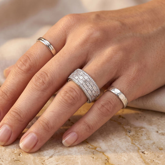 LUXURIANT DIAMOND - Lab Grown Diamant SGL zertifiziert SI-GH Ring 925 Silber Rhodiniert SGL zertifiziert (Größe 18.00) ca. 1.00 ct