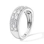 LUXURIANT DIAMOND - Lab Grown Diamant SGL zertifiziert SI-GH Ring 925 Silber Rhodiniert SGL zertifiziert (Größe 18.00) ca. 1.00 ct