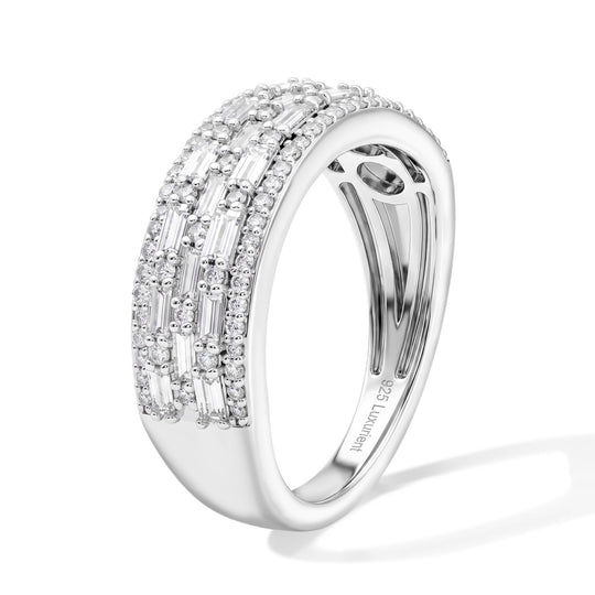 LUXURIANT DIAMOND - Lab Grown Diamant SGL zertifiziert SI-GH Ring 925 Silber Rhodiniert SGL zertifiziert (Größe 21.00) ca. 0.99 ct