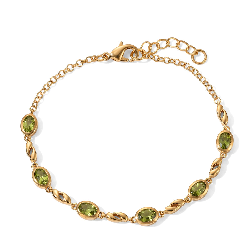 EVER TRUE Peridot Armband ca. 19  + 2.5 cm Extender Reine Bronze ca. 2,96 ct.