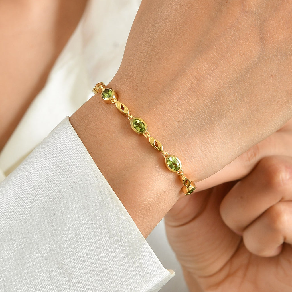EVER TRUE Peridot Armband ca. 19  + 2.5 cm Extender Reine Bronze ca. 2,96 ct.