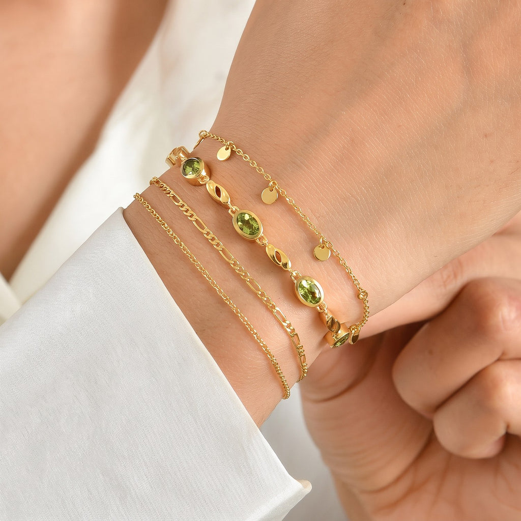 EVER TRUE Peridot Armband ca. 19  + 2.5 cm Extender Reine Bronze ca. 2,96 ct.