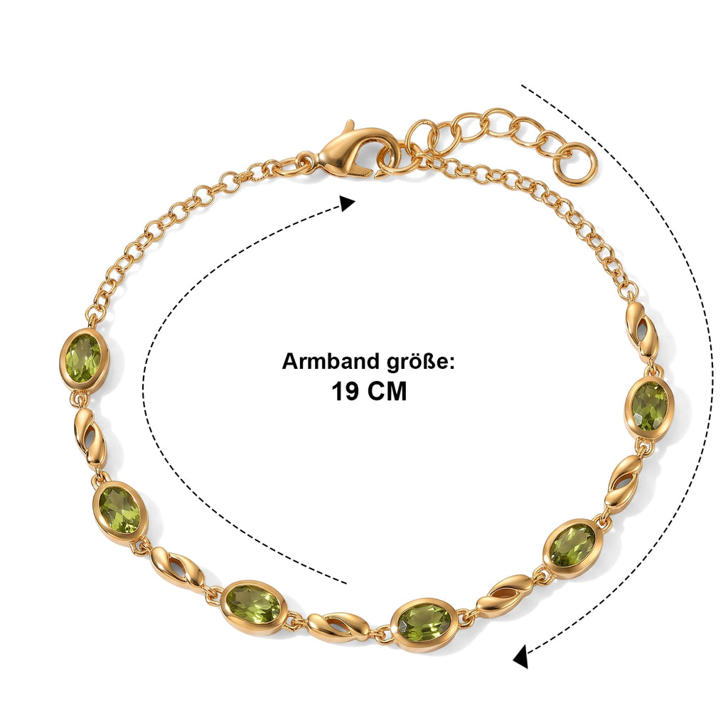 EVER TRUE Peridot Armband ca. 19  + 2.5 cm Extender Reine Bronze ca. 2,96 ct.