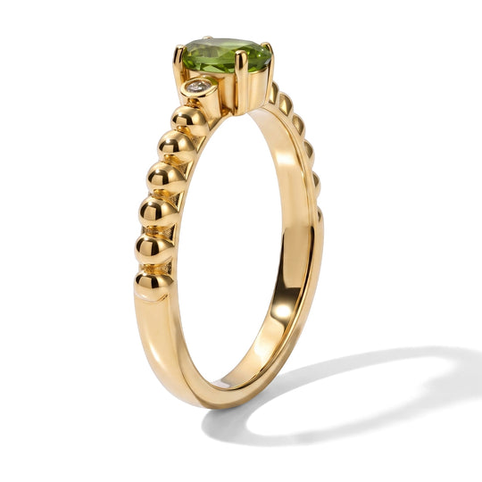 EVER TRUE Peridot Arizona, Weißer Diamant Ring Reine Bronze (Größe 17.00) ca. 0,53 ct