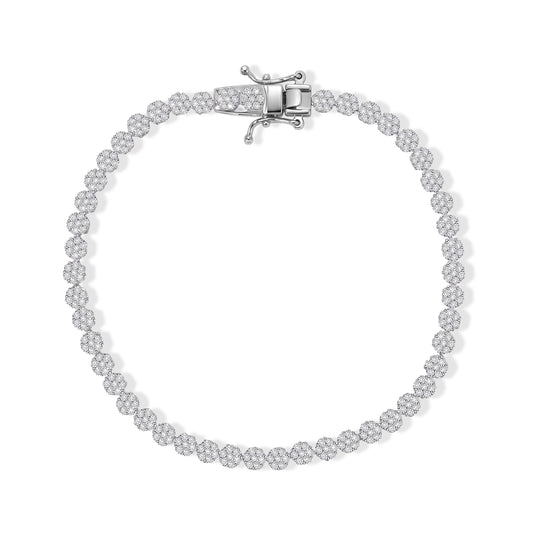 LUXURIANT SGL zertifizierter SI-GH Labor Diamant 19cm Armband, 925 Silber rhodiniert - 2,50 ct.