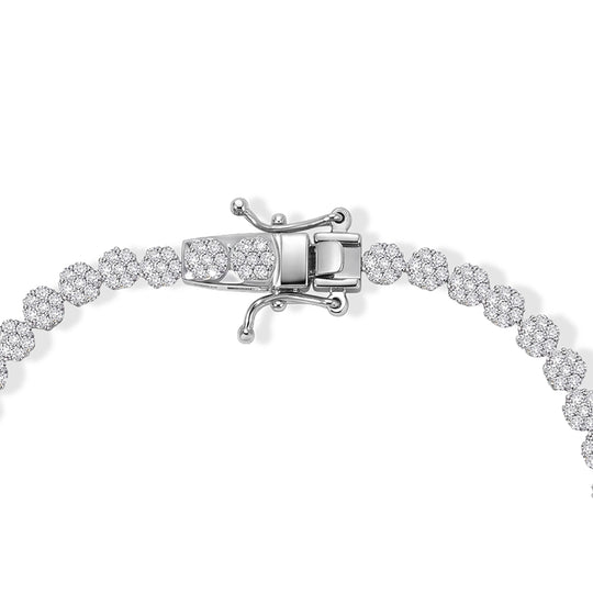 LUXURIANT SGL zertifizierter SI-GH Labor Diamant 20cm Armband, 925 Silber 750 Gelbgold Vermeil - 2,50 ct.