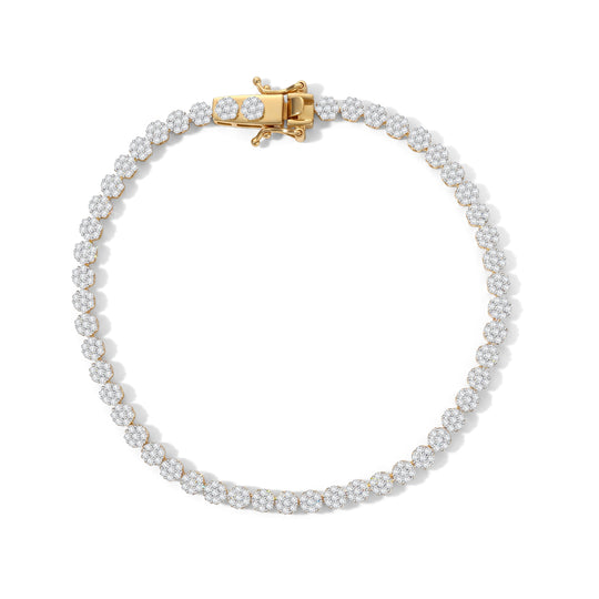 LUXURIANT SGL zertifizierter SI-GH Labor Diamant 19cm Armband, 925 Silber rhodiniert - 2,50 ct.