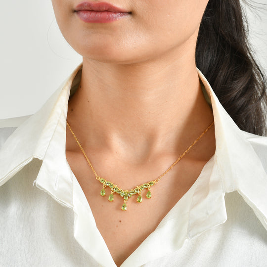 EVER TRUE Peridot Arizona Halskette ca. 50 cm Reine Bronze ca. 4,54 ct.