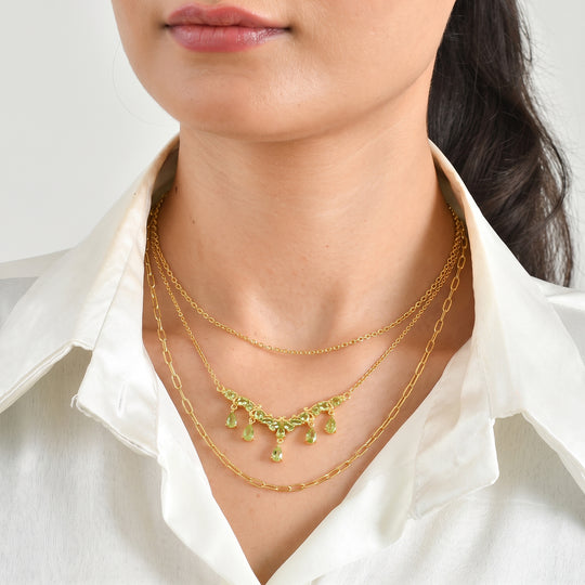 EVER TRUE Peridot Arizona Halskette ca. 50 cm Reine Bronze ca. 4,54 ct.
