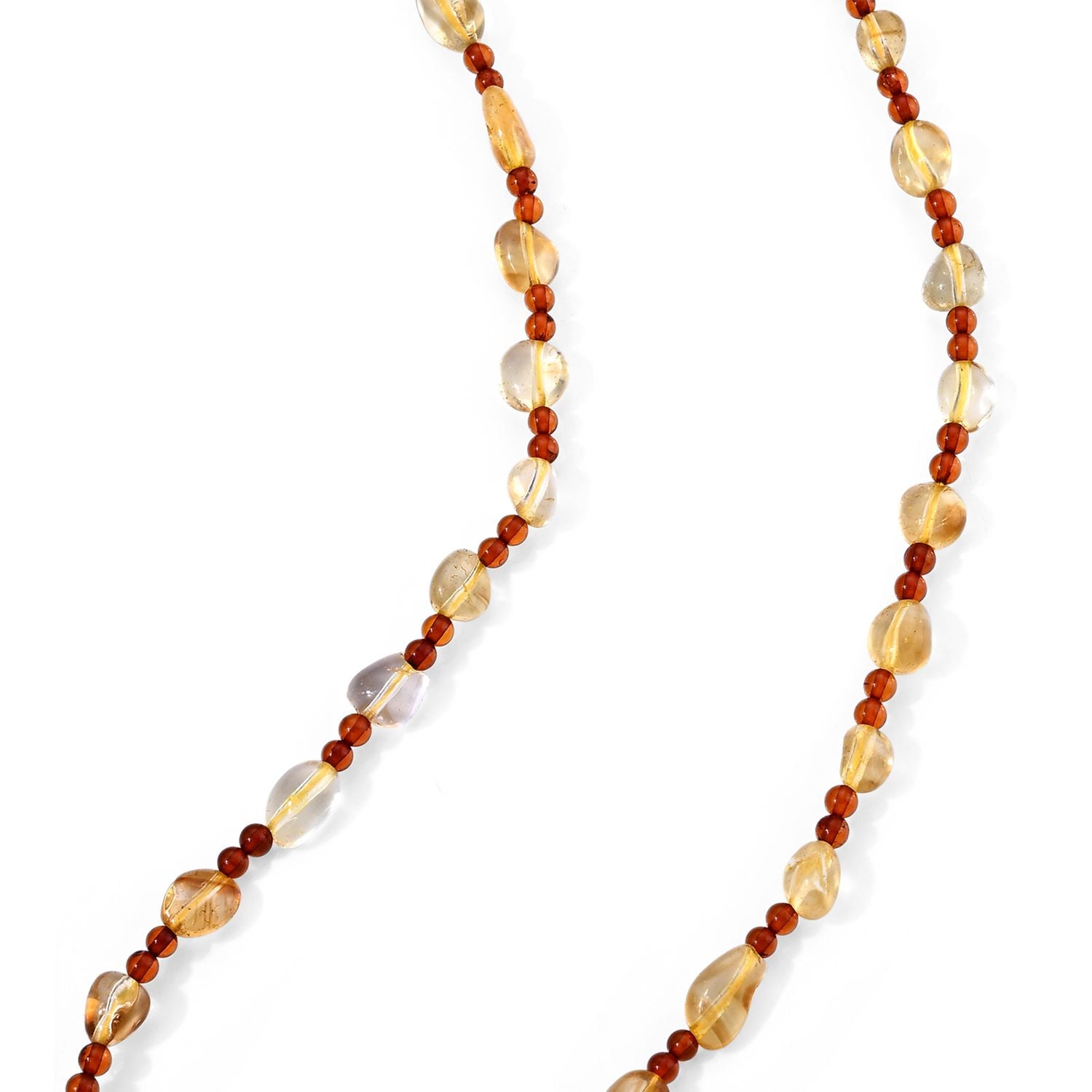 Citrin, Bernstein Halskette ca. 45 cm 316L Edelstahl ca. 40.01 ct
