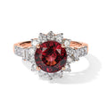 LUXURIANT DIAMOND - AAA Rosa Granat, Lab Grown Diamant Ring 417 Gold (Größe 17.00) ca. 3,43 ct