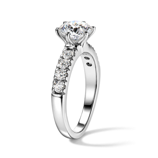 D'Joy GRA zertifizierter Moissanit Ring, 925 Silber rhodiniert - 1,70 ct.